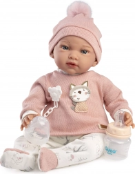 Guca Ada – terápiás, élethű babababa puha textiltesttel, 42 cm