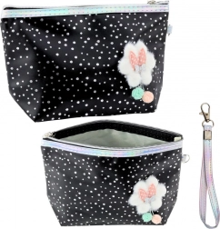 Mézeskalács Kozmetikai Táska Masnival Fekete 23x16cm