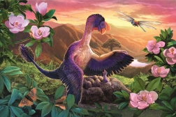 Puzzle Csodás dinoszauruszok: Microraptor a fészeknél, 54 darab