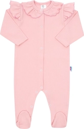 New Baby Stripes rózsaszín pamut babaoverál 86 (12–18 hó)