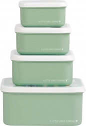 A Little Lovely Company négydarabos uzsonnásdoboz-készlet – Öröm