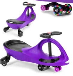 ECOTOYS wiggle car lábbal hajtós járgány LED kerekekkel, lila