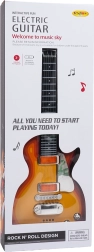 Gyermek elektromos gitár fejhallgatóval és mikrofonnal – Piros