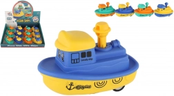 műanyag kishajó lendkerekes, nyomd meg és indulj 10 cm