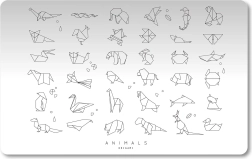 Origami Animals polipropilén asztali alátét 60 × 45 cm