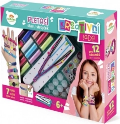 kreatív karkötőkészítő szett szövőkerettel és kiegészítőkkel