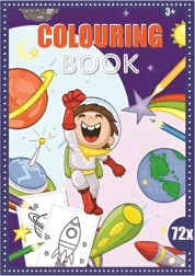 Űr témájú kifestőkönyv A4, 72 oldal