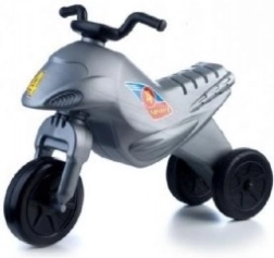 Háromkerekű futóbicikli Super Bike, ezüst, 44 cm