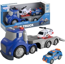 Woopie Kék Rendőrségi Utánfutó City Truck Fénnyel és Hanghatásokkal