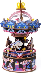 3D fa összerakható zenélőszekrény Vidám körhinta