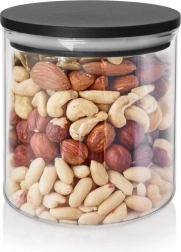 Üveg tárolóedény száraz élelmiszerekhez fedéllel és szilikon tömítéssel 450 ml