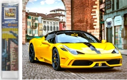 Gyémántfestés sárga sportkocsi 30 × 40 cm