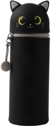 Szilikon tolltartó tubus Cat Lovers fekete macska