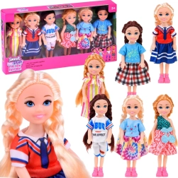 Mini babák házikóba – 6 db-os készlet, 14 cm