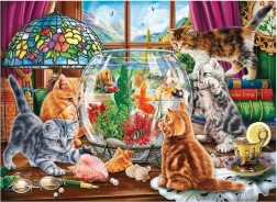 Puzzle Kiscicák és akvárium 1000 darabos