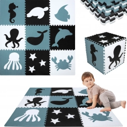 Nagy hab játszószőnyeg XXL 180 × 180 cm – tengeri állatok HUMBI