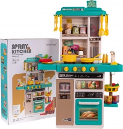 Gyerek interaktív konyha gőzzel, fényekkel és hangokkal, 50 darab – Kék