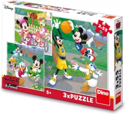 Puzzle MICKEY ÉS MINNIE sportol 3×55 darab