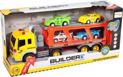 Teherautó – vontatós készlet kisautókkal és fényekkel