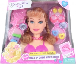 Fésülési fej kiegészítőkkel frizurákhoz