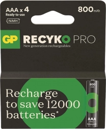 AAA Ni-MH 800mAh GP ReCyko Pro újratölthető elemek, 4 db