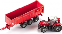 MASSEY FERGUSON traktor modell utánfutóval SIKU 1:87