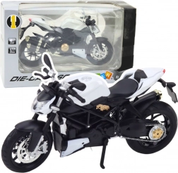 fém sportmotor 1:12 fényekkel és hangokkal – fehér