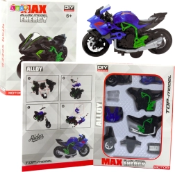 Fém DIY motorkerékpár modell 1:14 zöld–kék