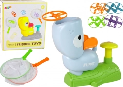 Ügyességi játék: Kapd el a frizbit – repülő korongok katapulttal, kék