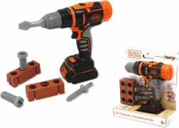 Smoby Black+Decker mechanikus akkumulátoros fúrógép és csavarhúzó tartozékokkal