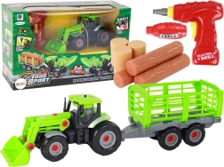 DIY összeszerelhető traktor utánfutóval csavarhúzóval