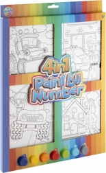 Számozott kifestő 4 az 1-ben fiúk számára – kreatív készlet