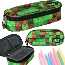 Egyrekeszes iskolai tolltartó ST.RIGHT Pixel Cubes