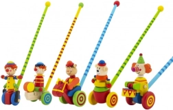 Fából készült tologatós bohóc, 60 cm