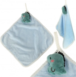 Gyerek kéztörlő az óvodába 30 × 30 cm – kék dinoszaurusz