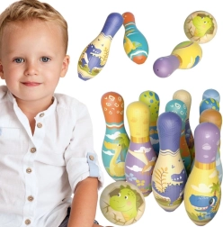Puha gyermek bowling dinoszauruszokkal Woopie – 12 db