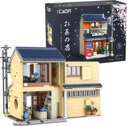 CaDA japán teaház építőkészlet LED világítással, 1200 darabos