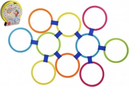 Teddies színes ugráló karikák csatlakozókkal, 10 darabos készlet
