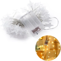 Dekoratív LED csillag alakú fények 5 m – hideg szín