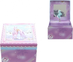 Zenélő ékszerdoboz hercegnővel és lóval