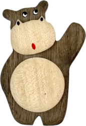 Fa hűtőmágnes – víziló