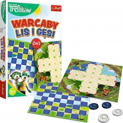 Trefík család 2 az 1-ben társasjáték: dáma és róka és ludak