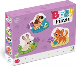DODO baby puzzle házi kedvencek 3az1-ben (2, 3, 4 darab)