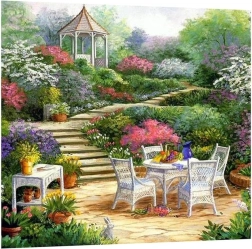 Gyémántszemes kirakó Pavilonnál elfogyasztott reggeli 30 × 40 cm