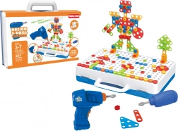 Kreatív építőkészlet fúróval és bőrönddel