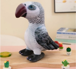 Plüss szürke papagáj 20 cm