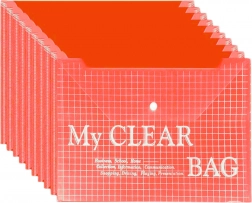 Átlátszó dokumentumtasak patentzárral, piros, A4, 20 db