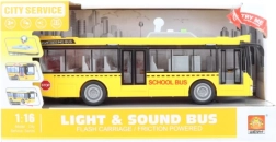 Iskolabusz fényekkel és hangokkal, lendkerekes meghajtással