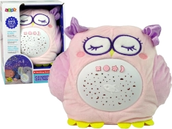 Édes plüssbagoly színes csillagvetítővel és dallamokkal