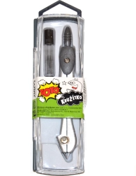 Iskolai fém körző tartalék hegyek készletével